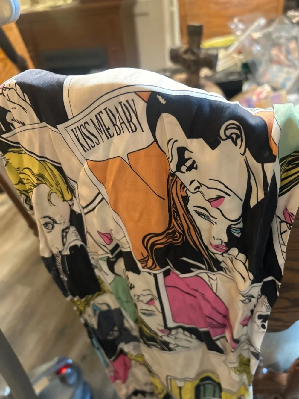 Juliana Collezion 100% silk comic strip scarf